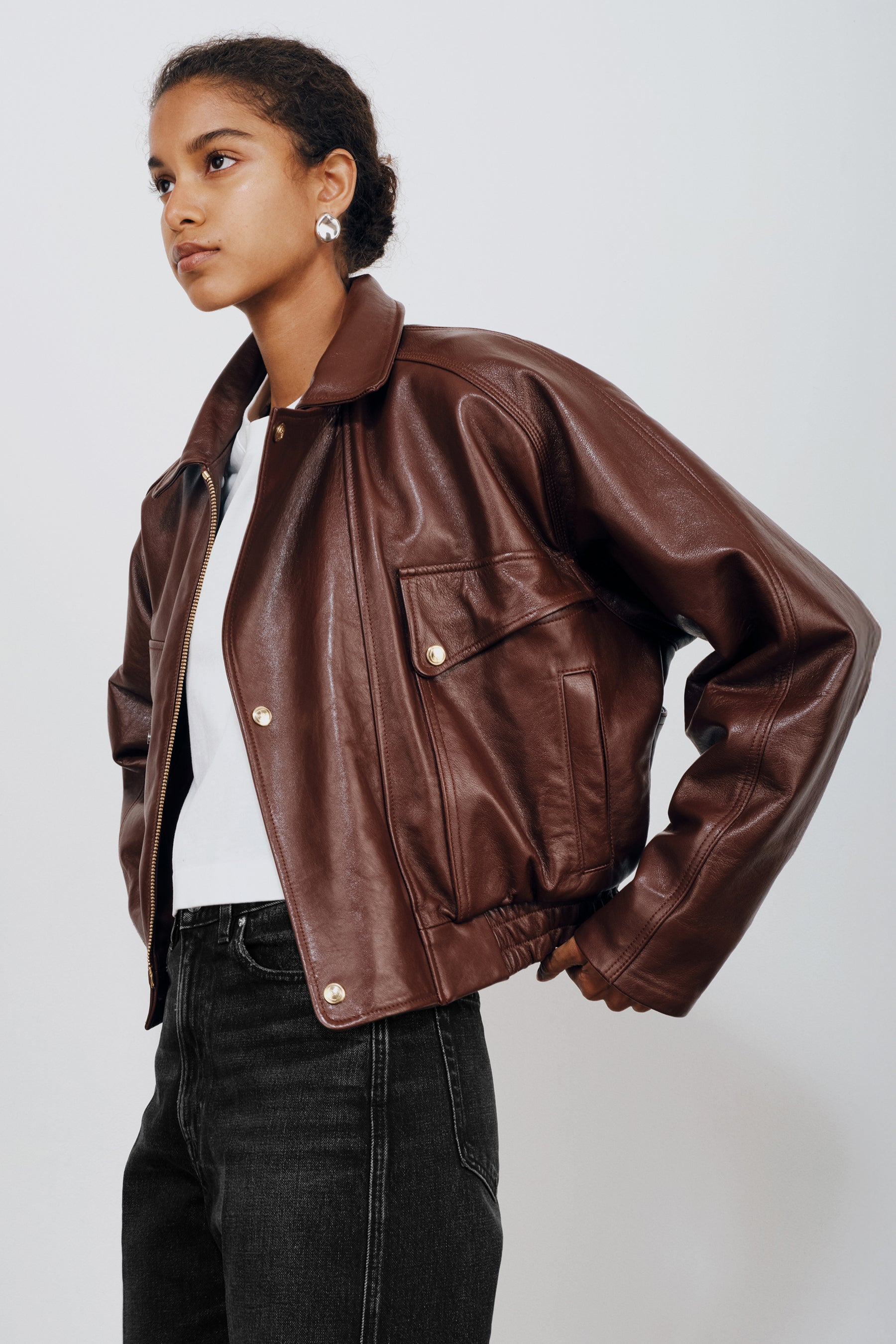 ジャケット・アウター Remade Wizard Leather Jacket LHP The Haddow Bomber Jacket in Oxblood Leather – RÙADH