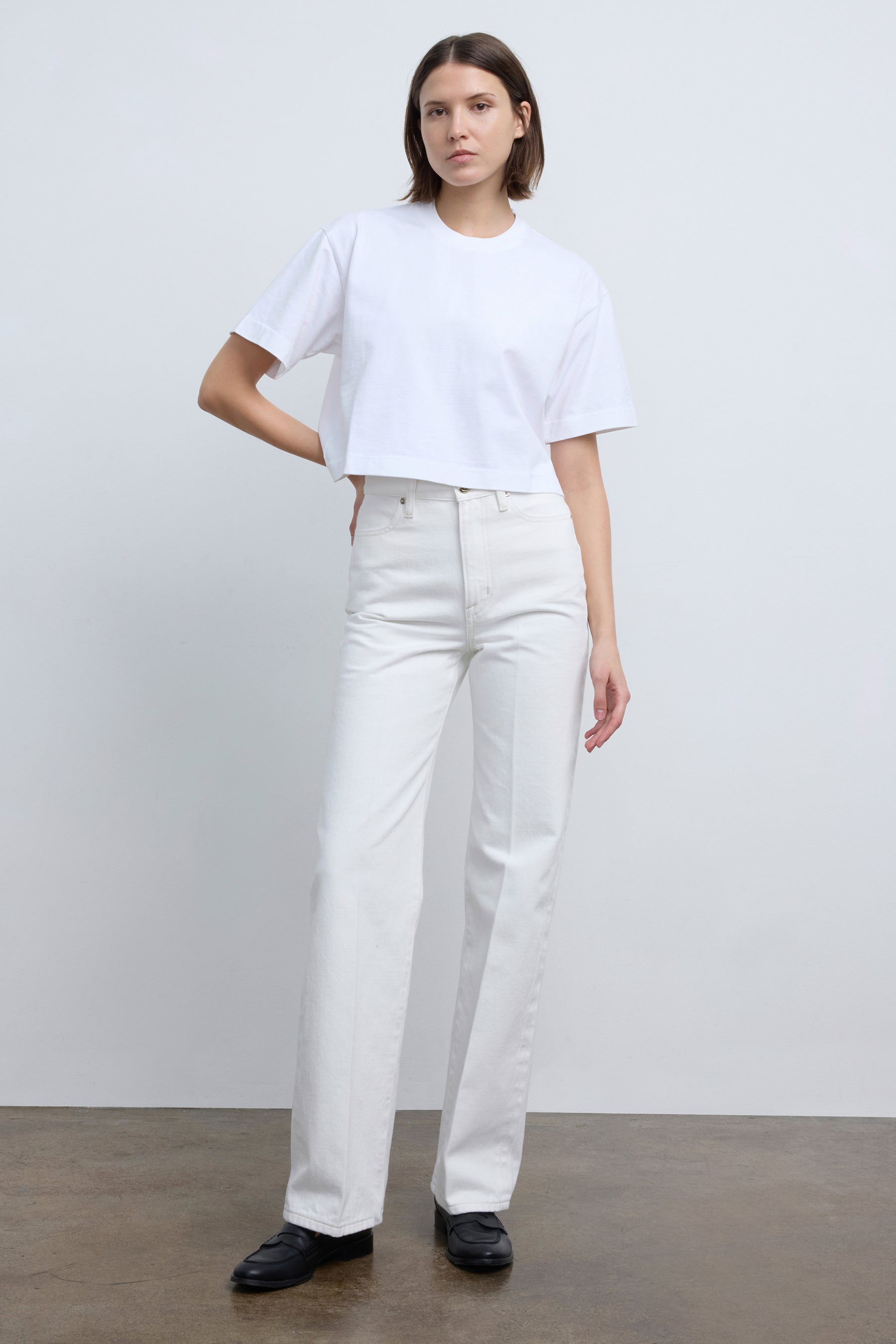 The Quinn Straight Leg Jean in White Japanese Denim – RÙADH