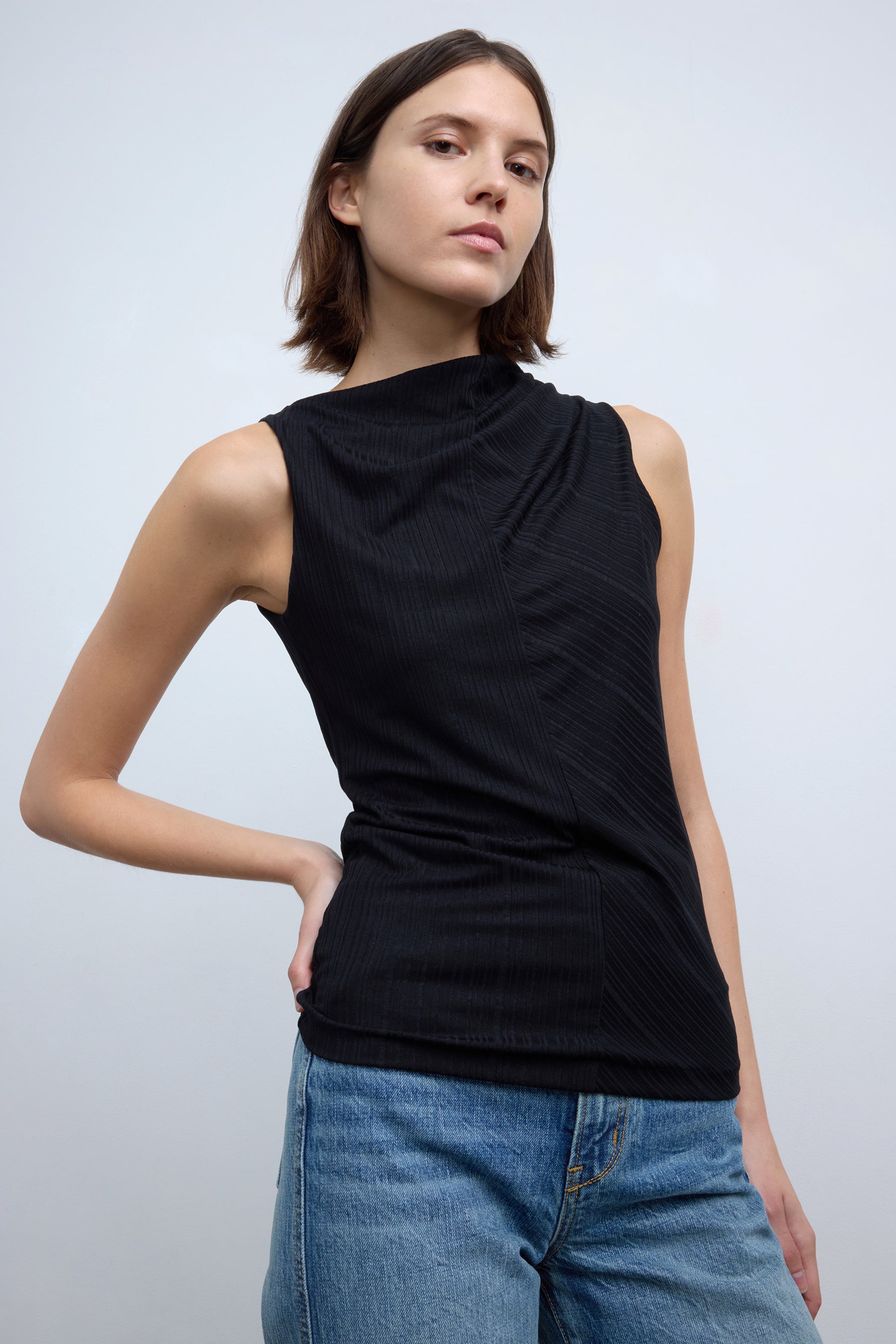 TOGA PULLA タンクトップ TOGA PULLA/トーガプルラ】Grossy rib tank top：タンクトップ（シャツ