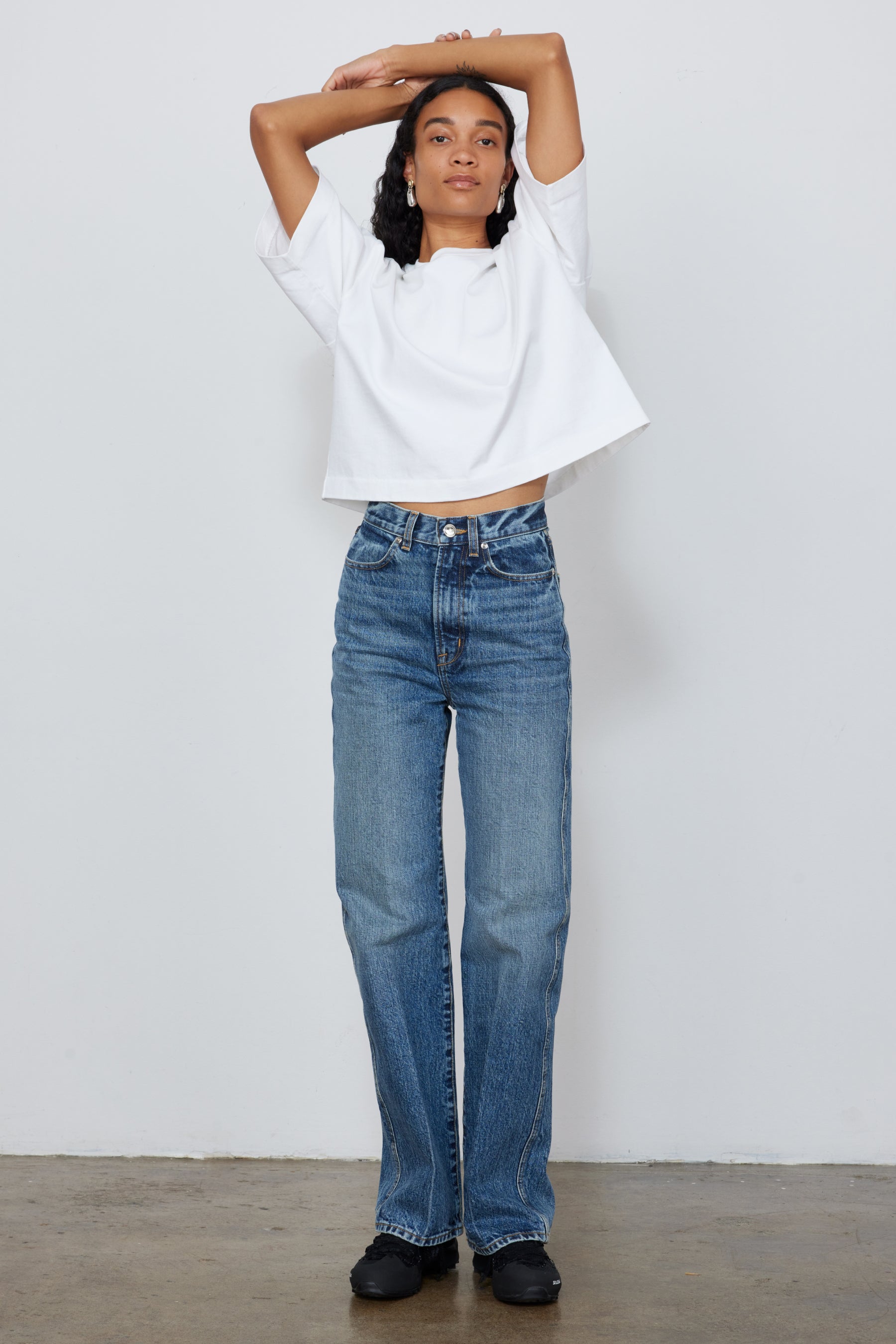 The Quinn Straight Leg Jean in Dark Wash Japanese Denim