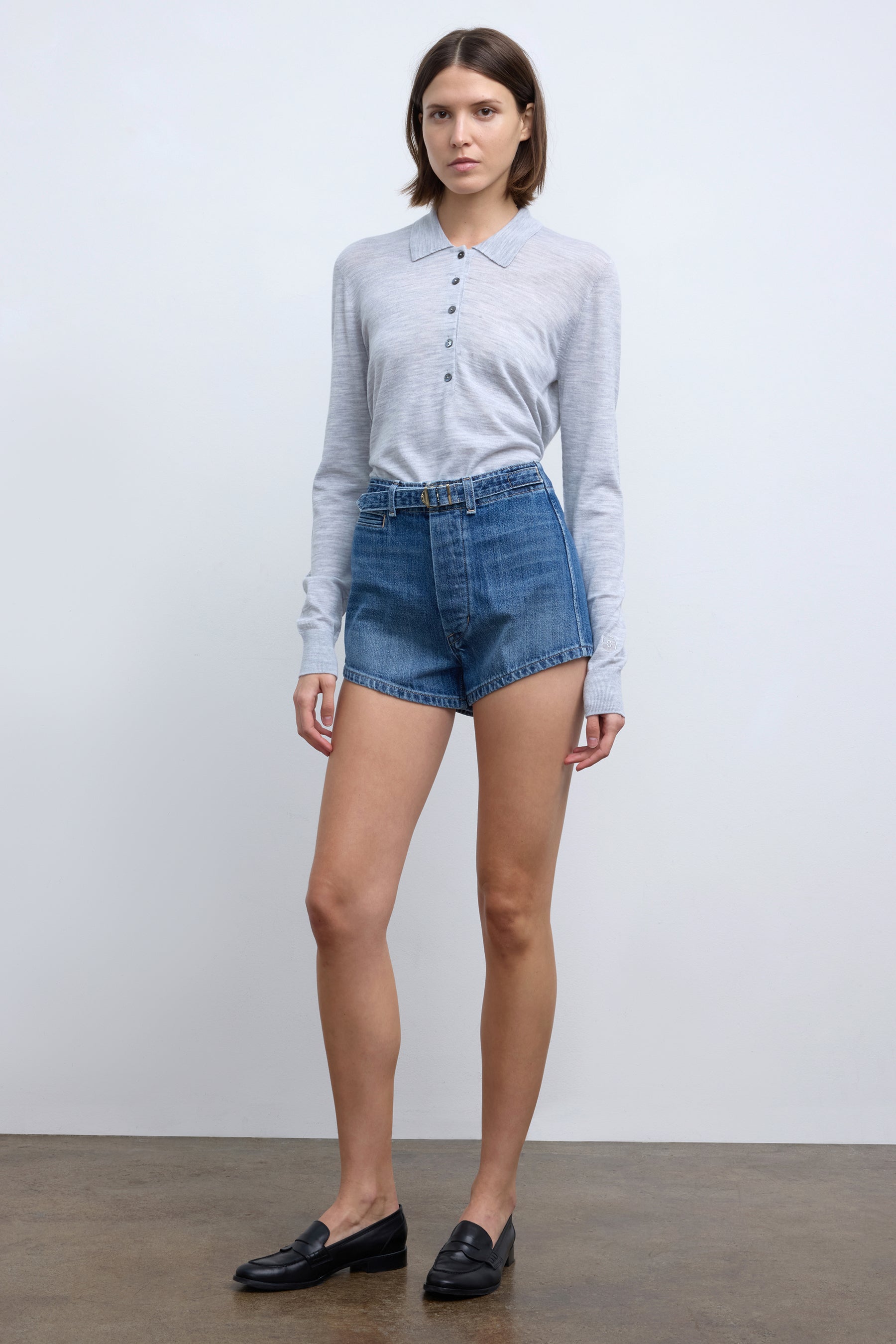The Grier Denim Mini Short in Blue Vintage Wash