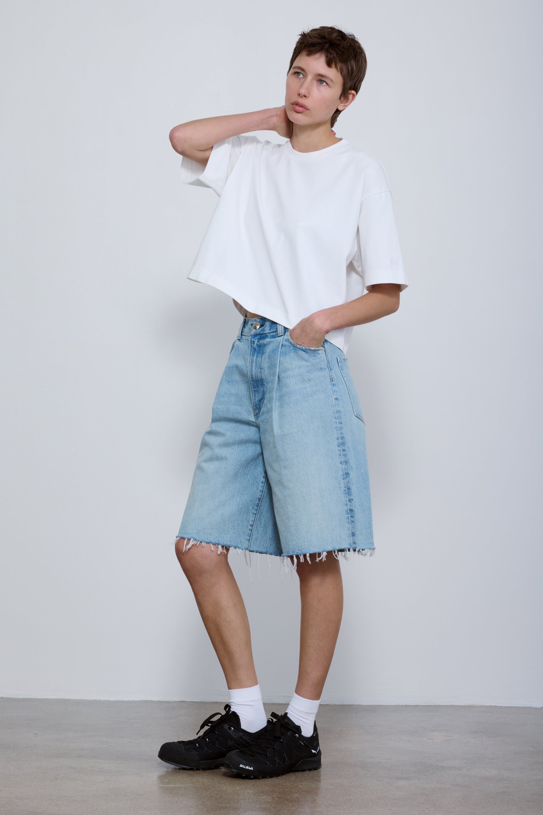 The Nola Bermuda Short in Light Wash Denim