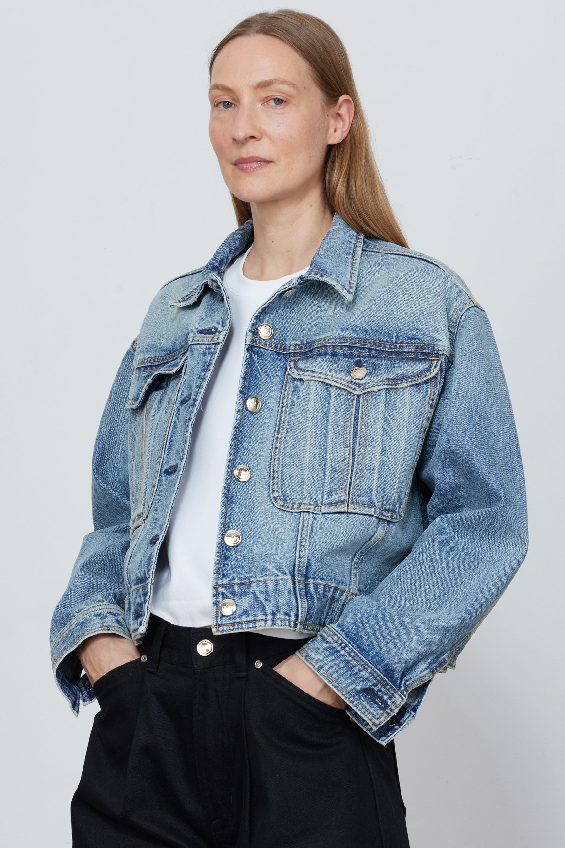 The Remi Jacket in Blue Japanese Denim