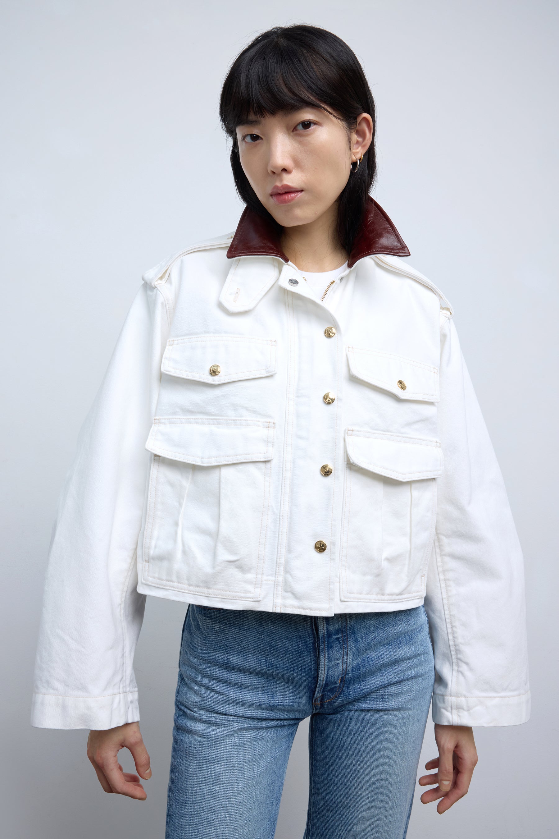 The Henderson Workwear Jacket in White Cotton Canvas