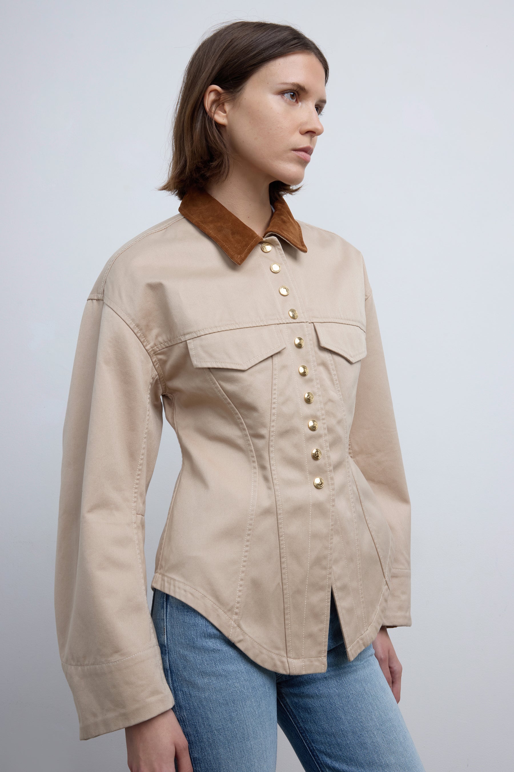 The Lennox Tailored Jacket in Khaki Twill