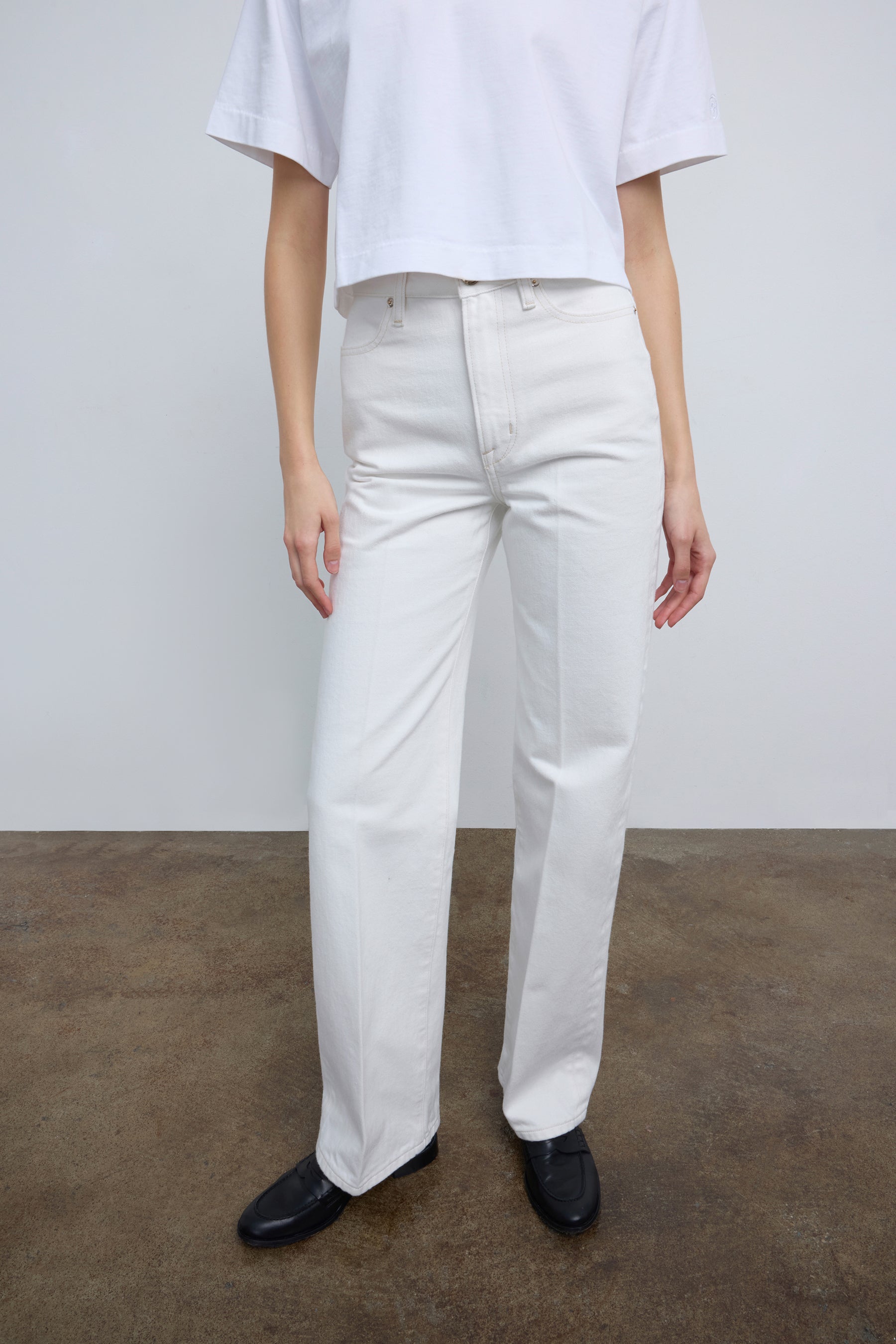 The Quinn Straight Leg Jean in White Japanese Denim – RÙADH