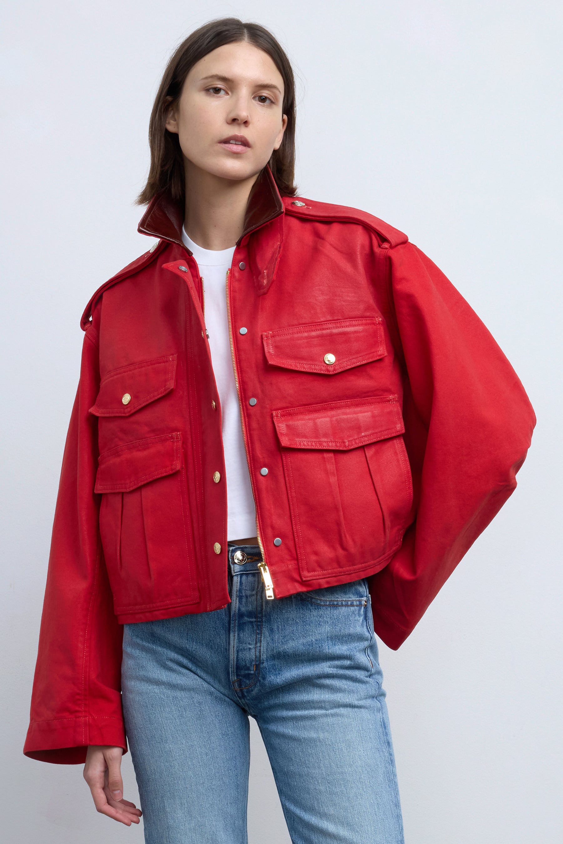 Red Rown Jacket The Henderson Workwear Jacket in Red Cotton Canvas – RÙADH