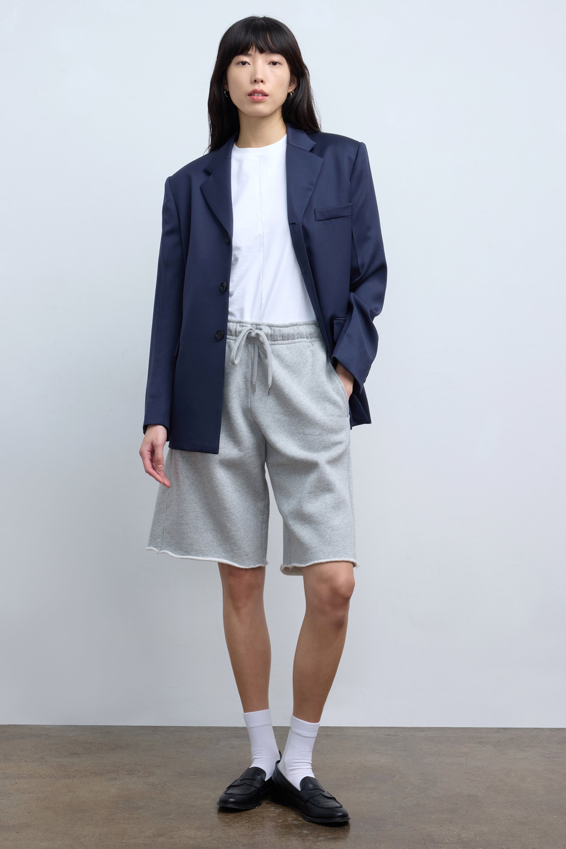 The Skye Fleece Short in Heather Grey Organic Cotton