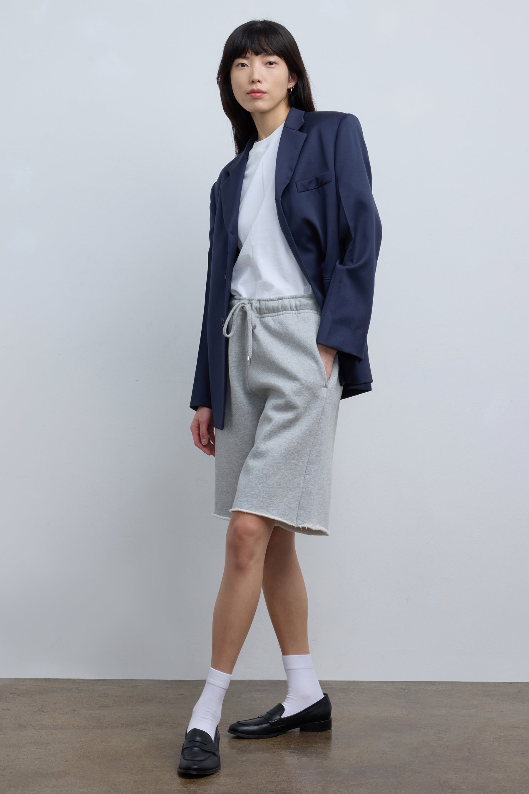 The Skye Fleece Short in Heather Grey Organic Cotton – RÙADH