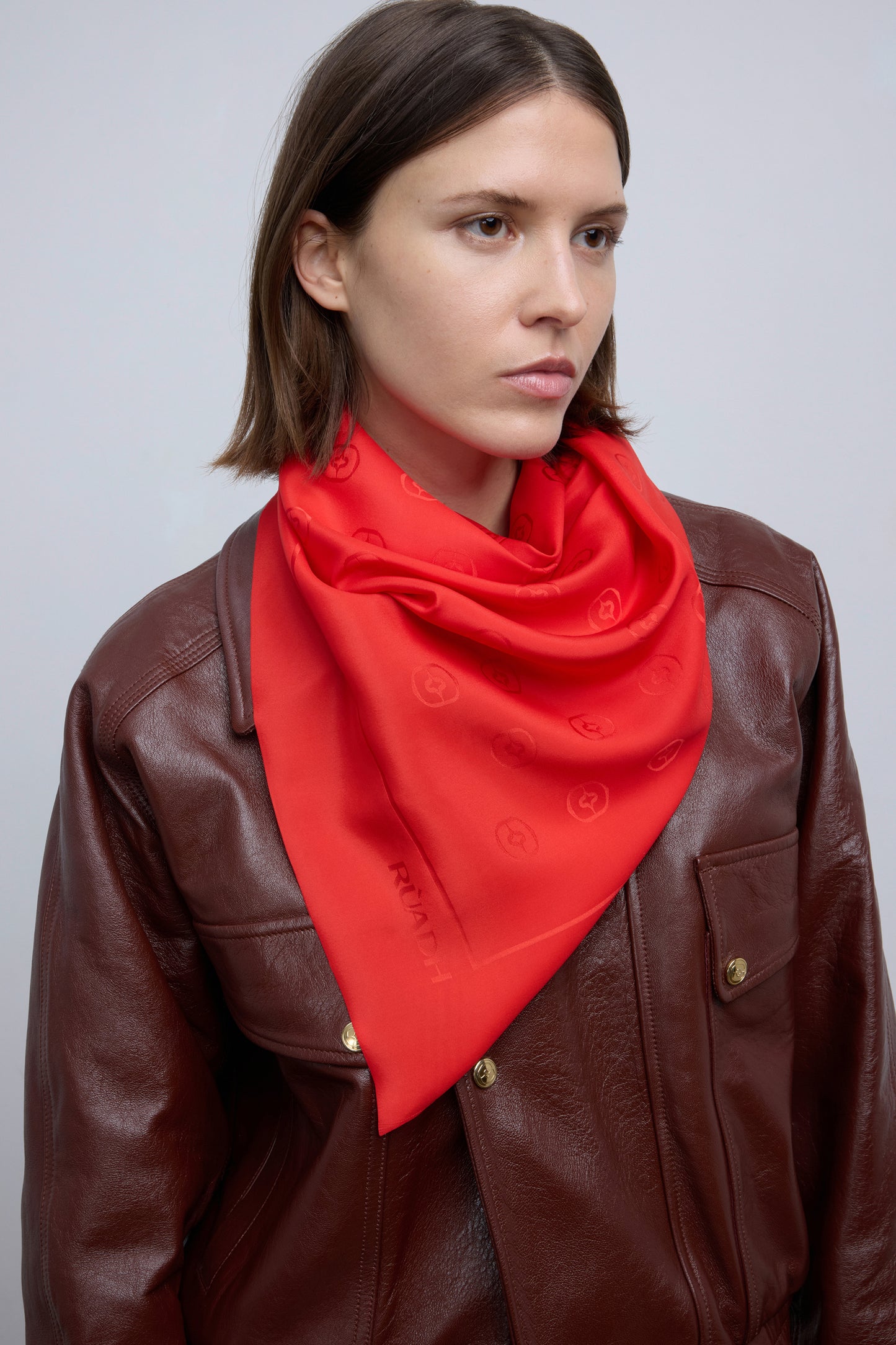 The RÙADH Red Silk Scarf
