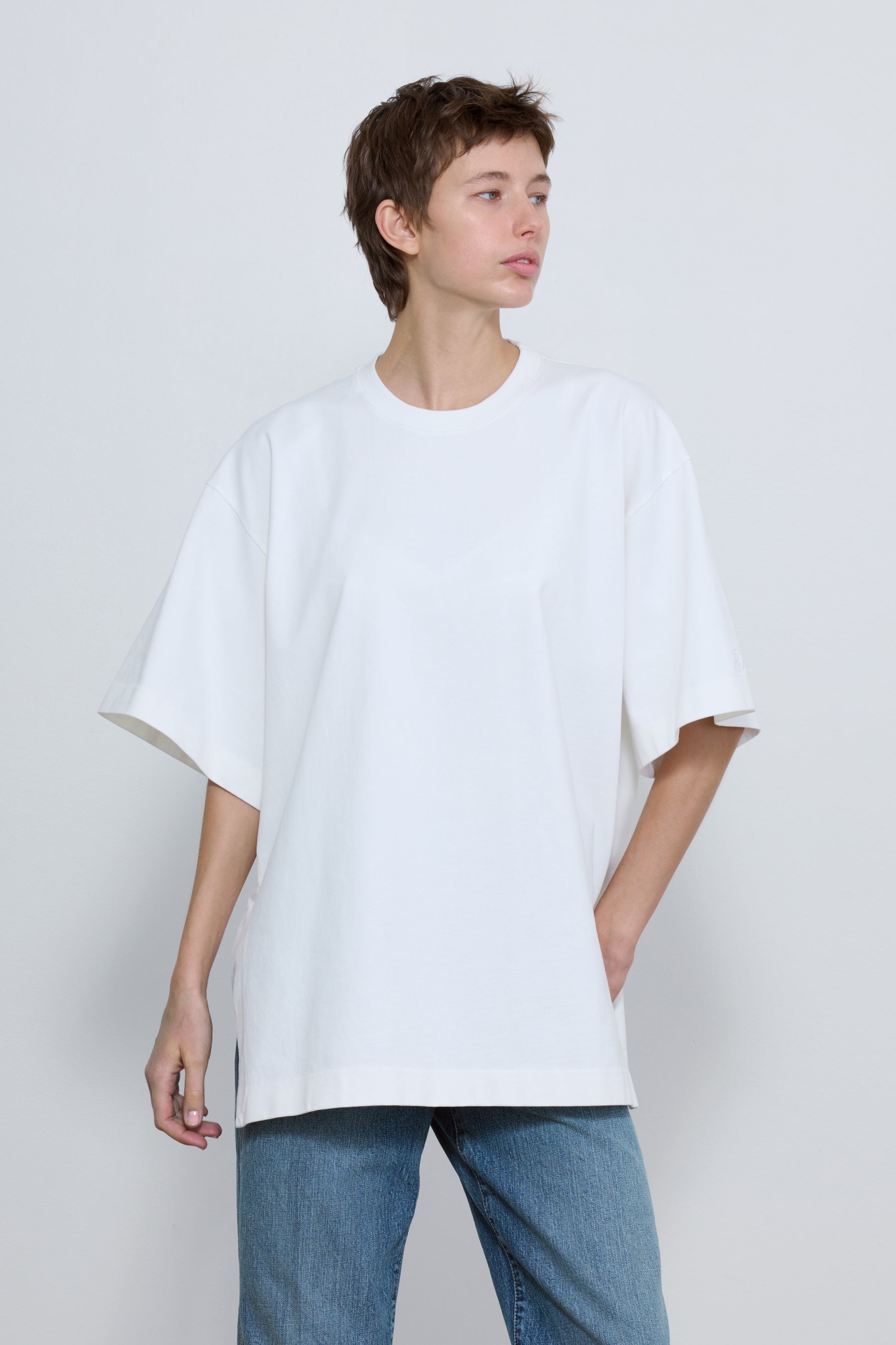 The Holt Oversized T-Shirt in White Organic Cotton